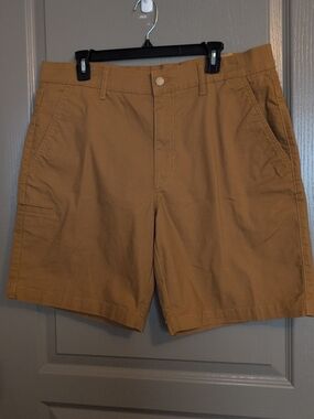 Men's Brahma Canvas Tan Flat-Front  Shorts
